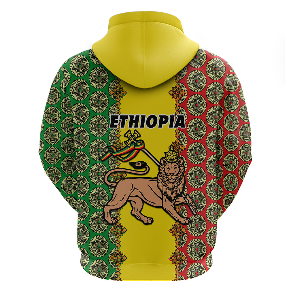 Ethiopia Hoodie Ethiopian Lion Of Judah With African Pattern LT01