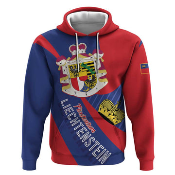 Liechtenstein Hoodie Coat Of Arms Blue Red Color LT01