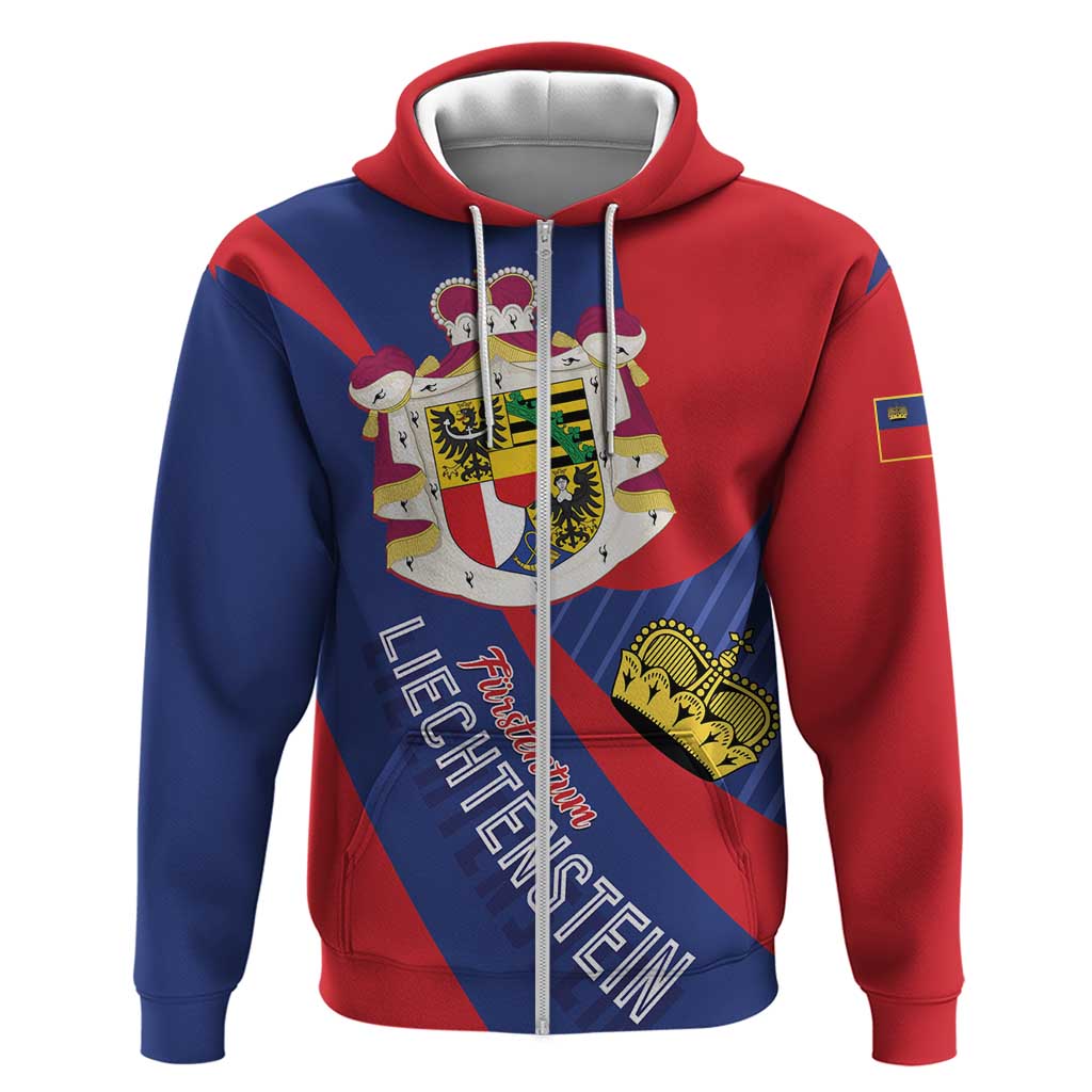 Liechtenstein Hoodie Coat Of Arms Blue Red Color LT01