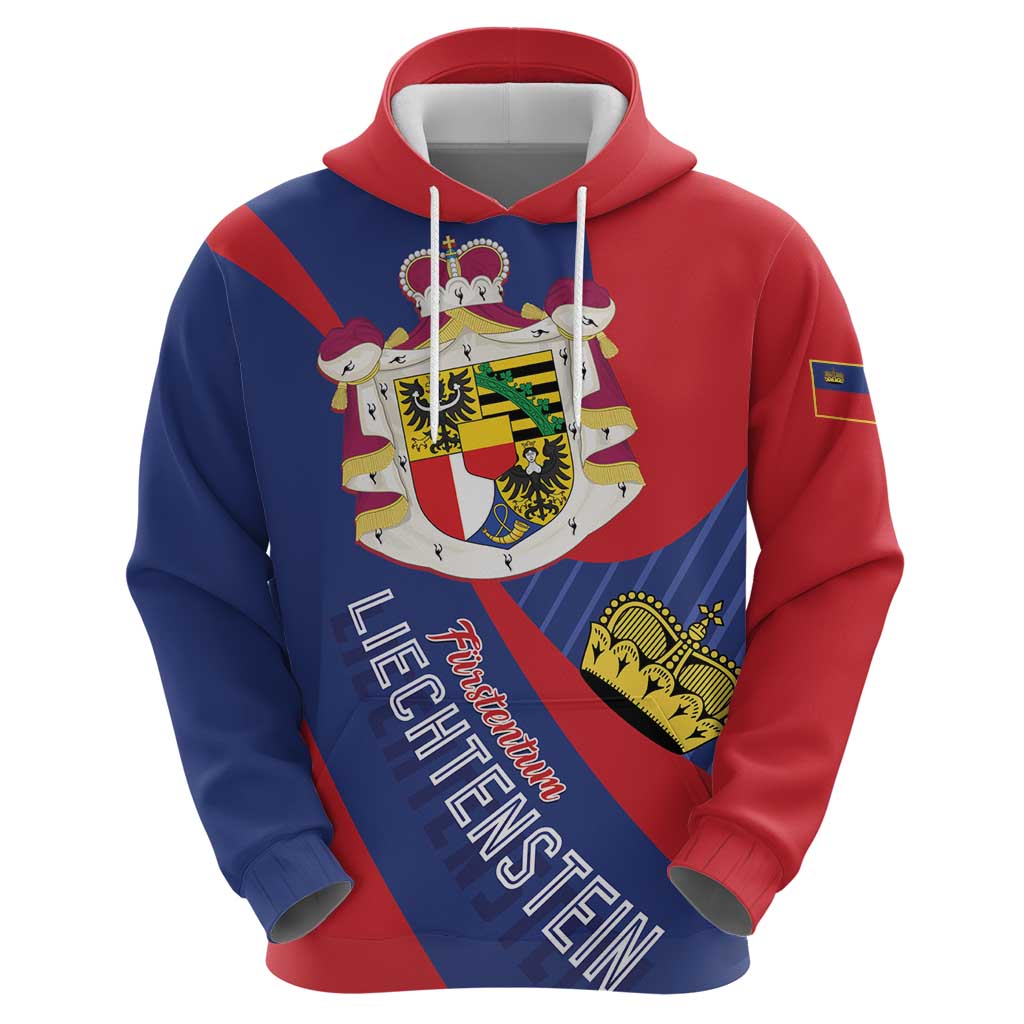 Liechtenstein Hoodie Coat Of Arms Blue Red Color LT01