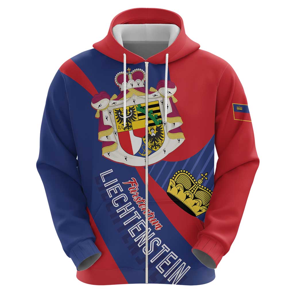 Liechtenstein Hoodie Coat Of Arms Blue Red Color LT01