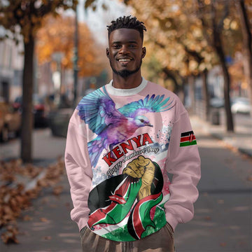 Personalized Kenya Independence Day Sweatshirt with Lilac Breasted Roller - Unique Version LT01