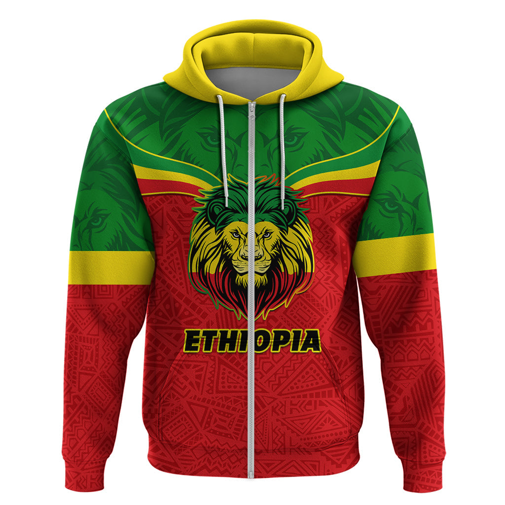 Personalised Ethiopia Hoodie Lion Of Judah Flag Style Special Version LT01