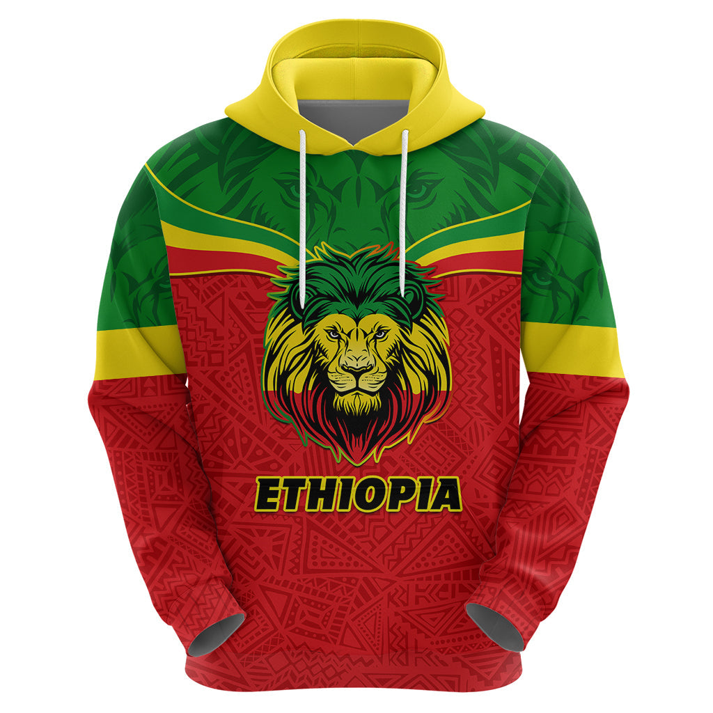 Personalised Ethiopia Hoodie Lion Of Judah Flag Style Special Version LT01