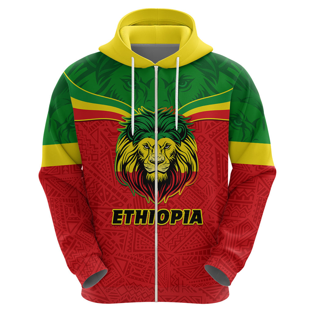 Personalised Ethiopia Hoodie Lion Of Judah Flag Style Special Version LT01
