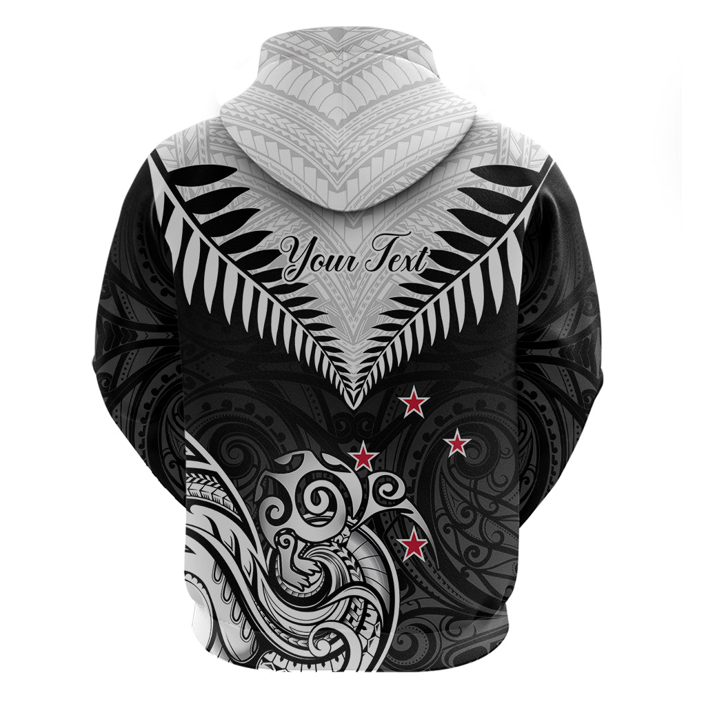Personalised New Zealand Hoodie Aotearoa Maori Kiwi Black Fern LT01