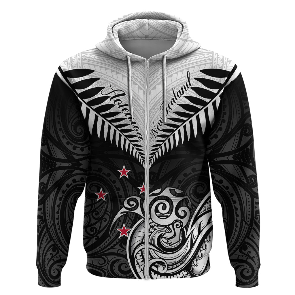 Personalised New Zealand Hoodie Aotearoa Maori Kiwi Black Fern LT01