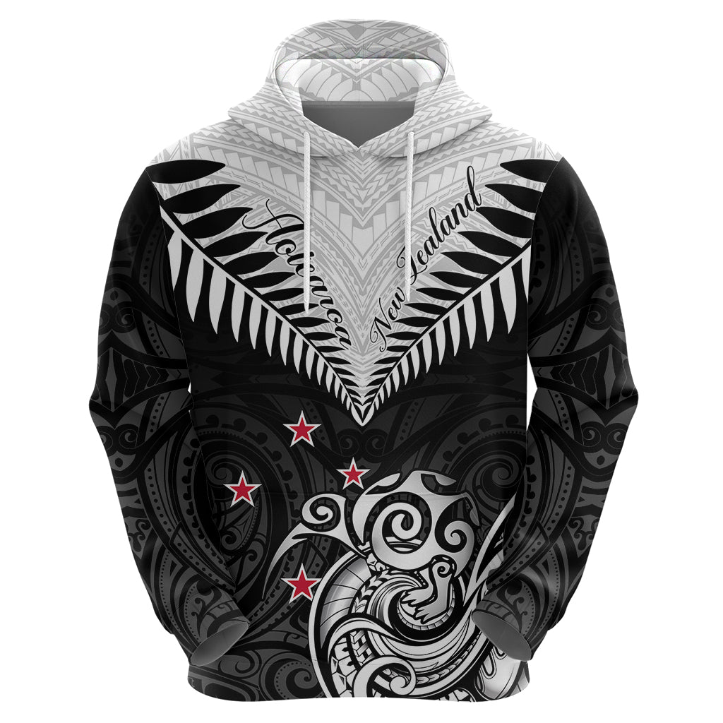 Personalised New Zealand Hoodie Aotearoa Maori Kiwi Black Fern LT01