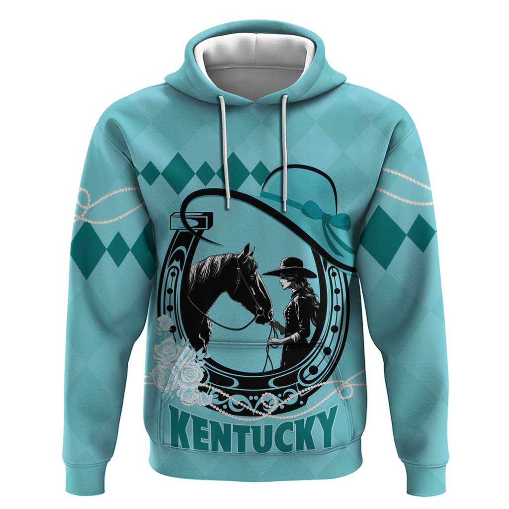 Personalized Kentucky Horse Racing Hoodie Beauty and The Horse Teal Version LT01