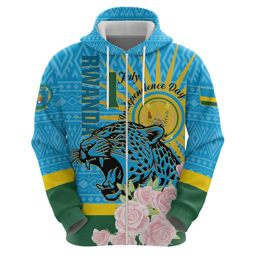 Rwanda Independence Day Hoodie Leopard With Roses LT01