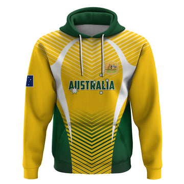 Personalised Australia Soccer Hoodie Matildas Sporty Yellow Version LT01