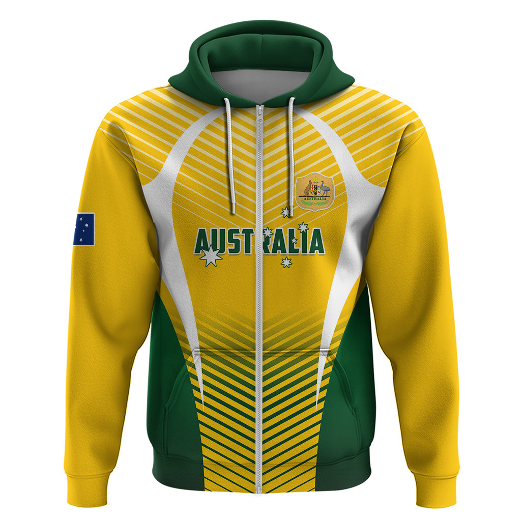 Personalised Australia Soccer Hoodie Matildas Sporty Yellow Version LT01