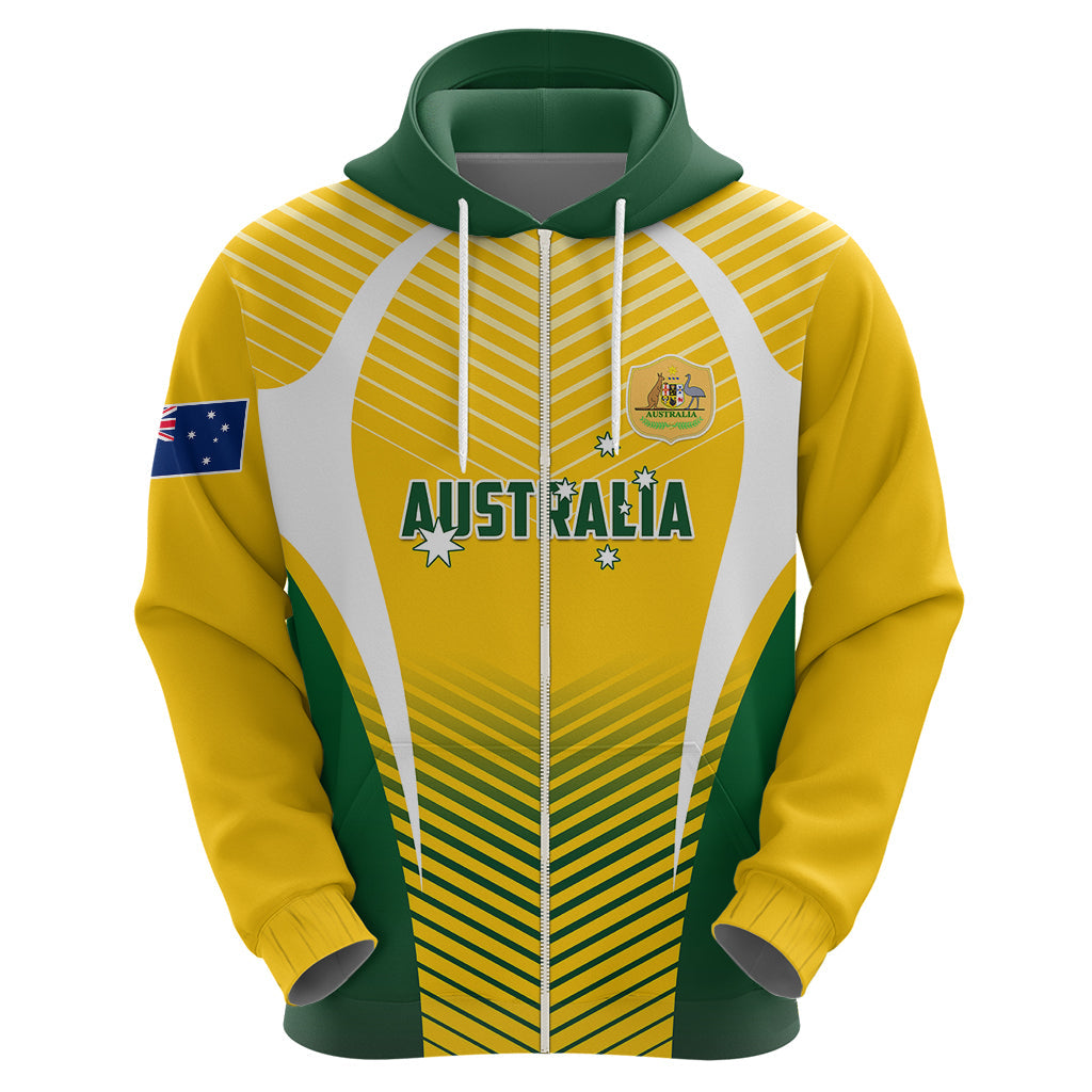 Personalised Australia Soccer Hoodie Matildas Sporty Yellow Version LT01