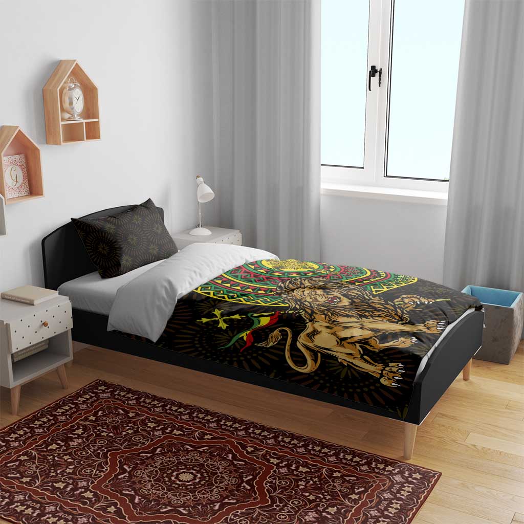 Ethiopia National Day Bedding Set Lion Of Judah African Pattern LT01
