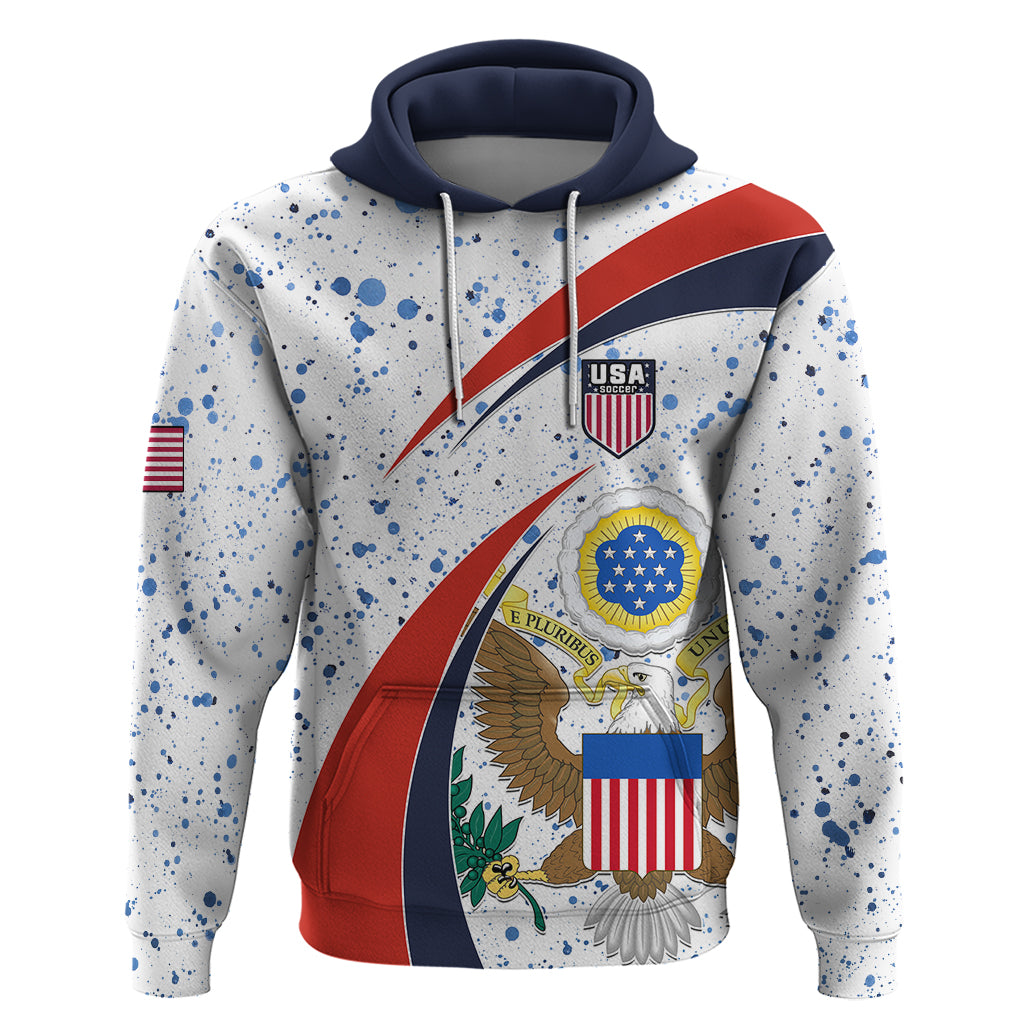 Personalised United States Soccer Hoodie USA Coat Of Arms Sporty Style LT01