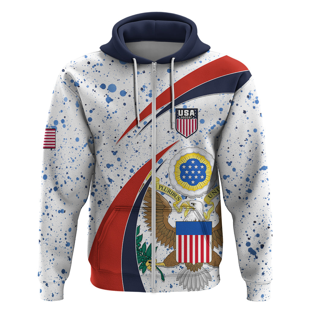 Personalised United States Soccer Hoodie USA Coat Of Arms Sporty Style LT01