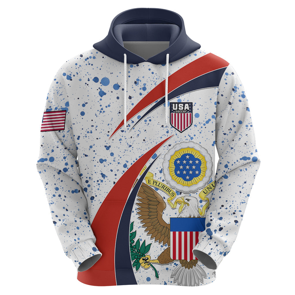 Personalised United States Soccer Hoodie USA Coat Of Arms Sporty Style LT01