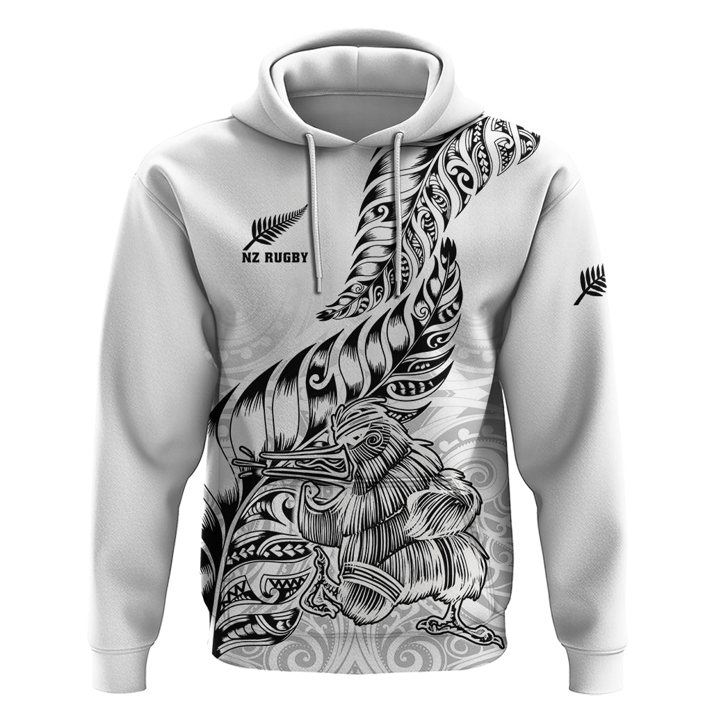 New Zealand Silver Fern Rugby Hoodie Aotearoa Kiwi Maori White Version LT01