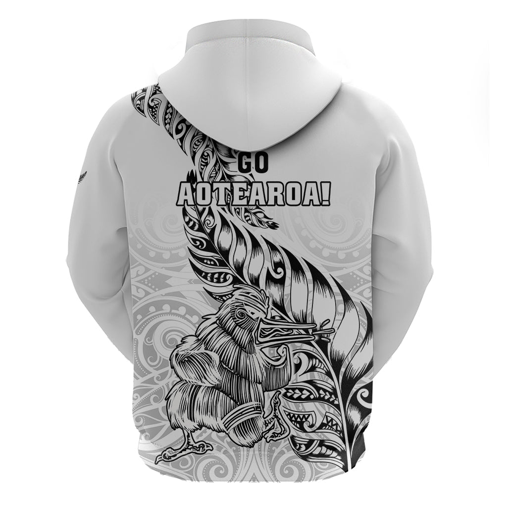 New Zealand Silver Fern Rugby Hoodie Aotearoa Kiwi Maori White Version LT01