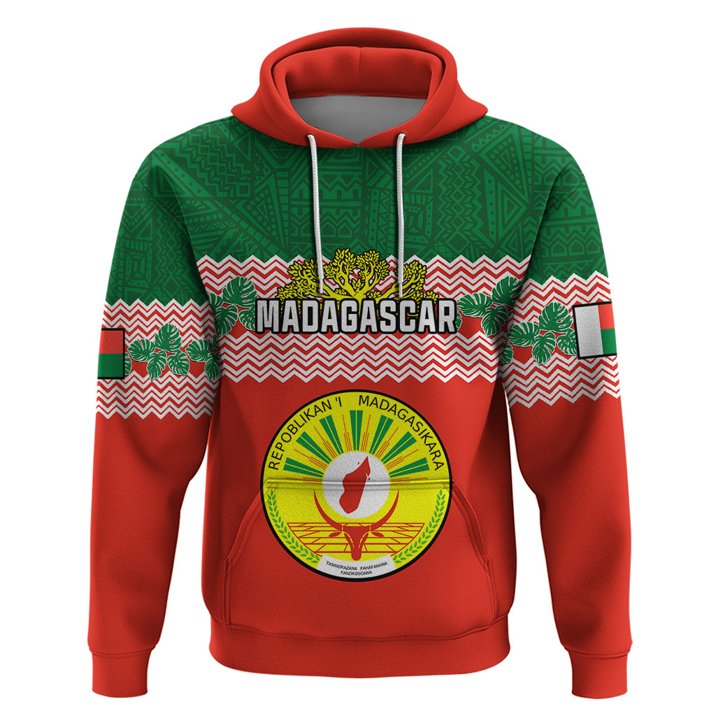 Personalised Madagascar Hoodie Madagasikara Seal Baobab African Pattern LT01