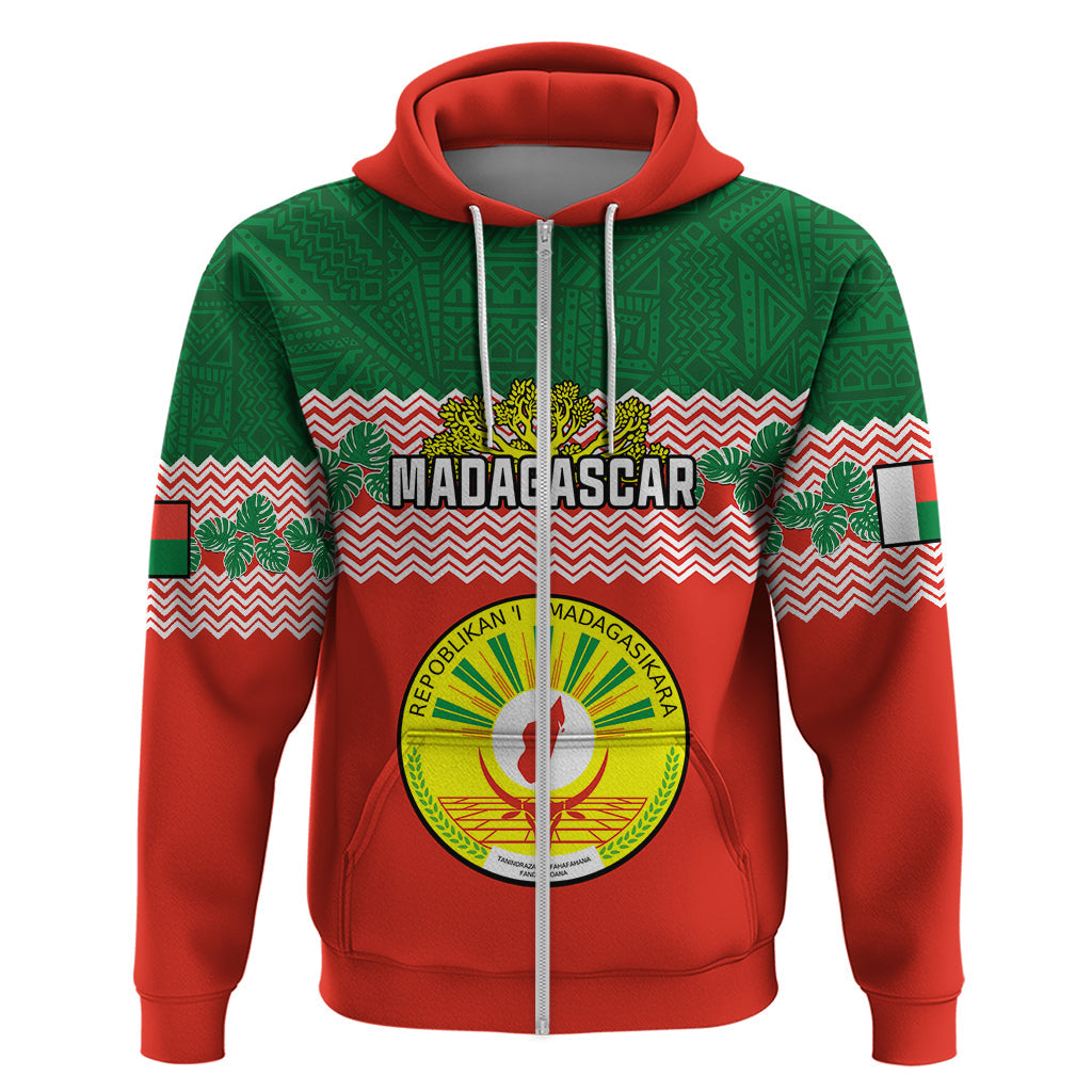 Personalised Madagascar Hoodie Madagasikara Seal Baobab African Pattern LT01