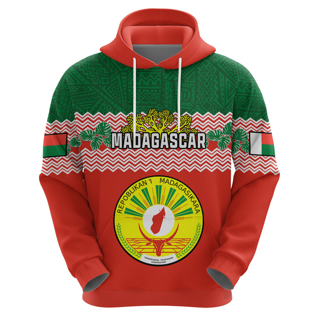 Personalised Madagascar Hoodie Madagasikara Seal Baobab African Pattern LT01