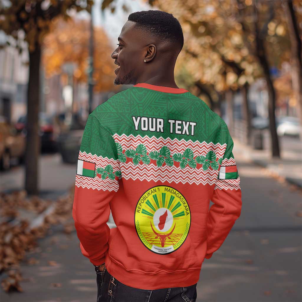 Personalized Madagascar Sweatshirt with Madagasikara Seal and Baobab African Pattern LT01