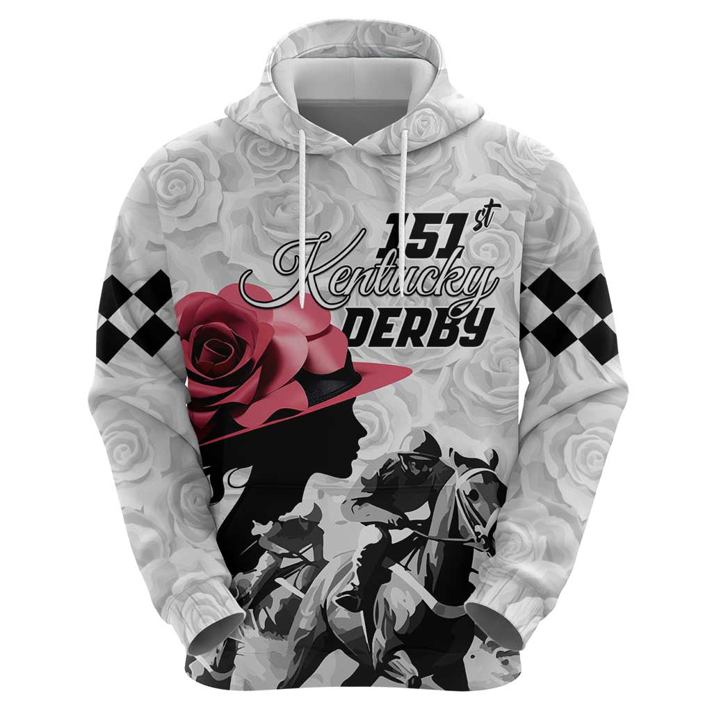 Kentucky Horse Racing Happy 151st Anniversary Hoodie Silhouette Girl Derby Hat With Rose LT01