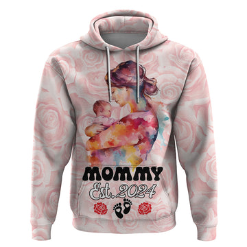 Happy Mother Day Hoodie Mommy Est 2024 LT01
