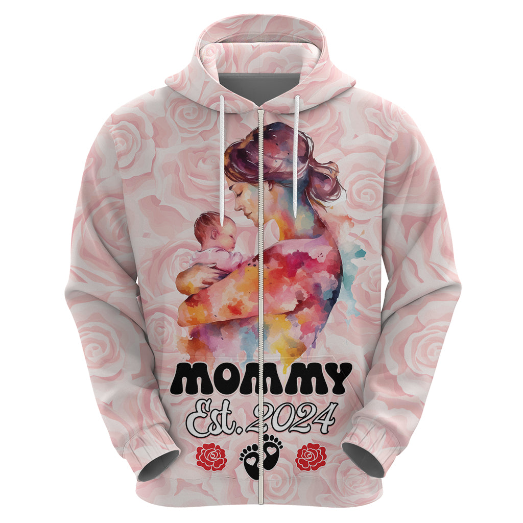Happy Mother Day Hoodie Mommy Est 2024 LT01