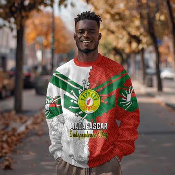 Personalized Madagascar Independence Day Sweatshirt - 26 June, Baobab Mix African Pattern LT01