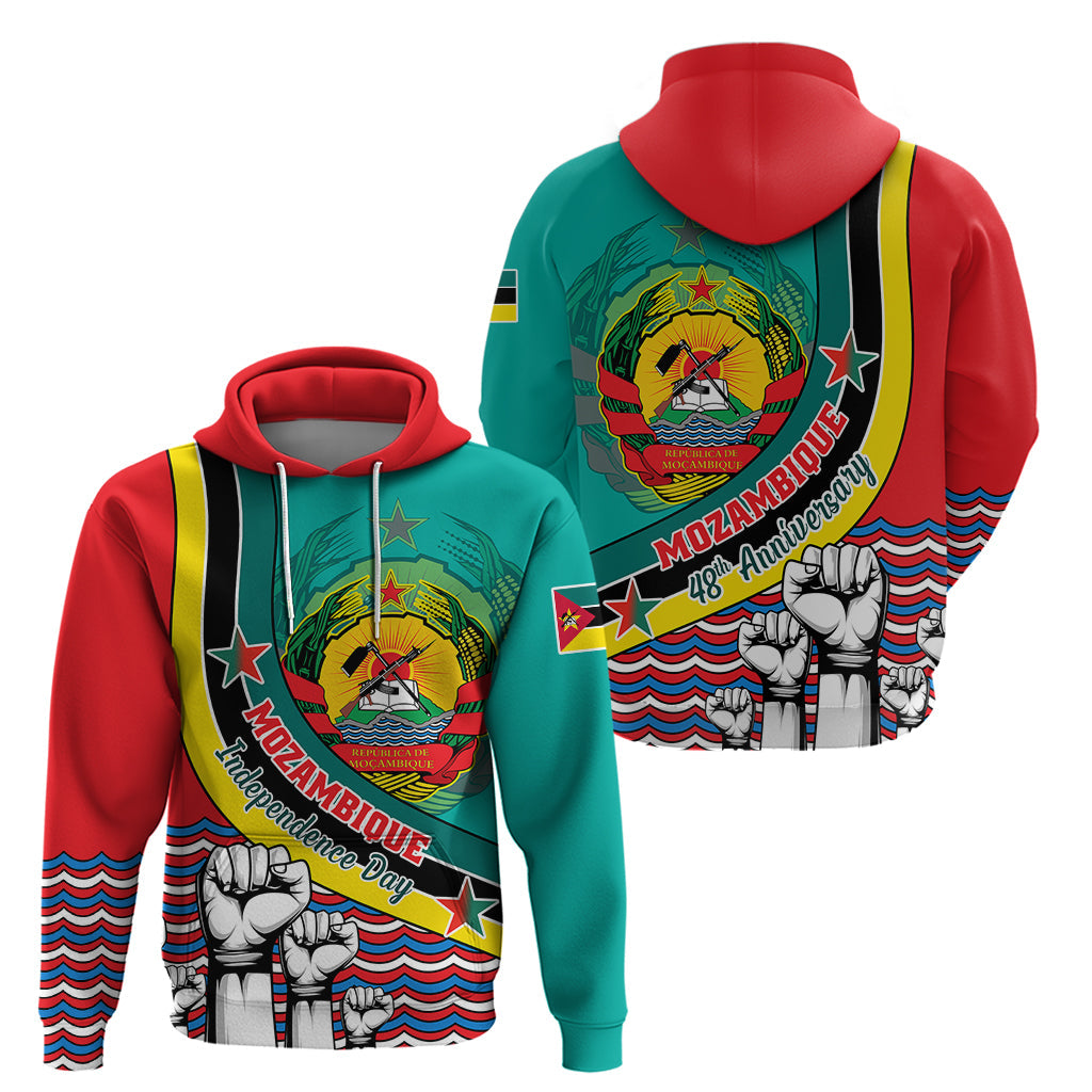 Mozambique Independence Day Hoodie Mozambiki Emblem Happy 48th Anniversary LT01