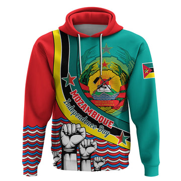 Personalised Mozambique Independence Day Hoodie Mozambiki Emblem Happy 48th Anniversary LT01