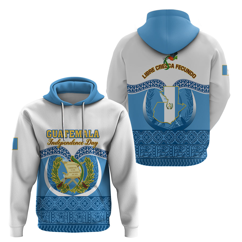 Guatemala Independence Day Hoodie Guatemalan Coat of Arms Mix Maya Pattern LT01