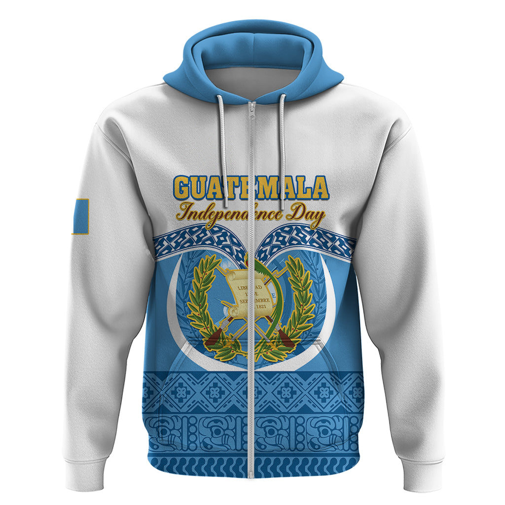 Guatemala Independence Day Hoodie Guatemalan Coat of Arms Mix Maya Pattern LT01