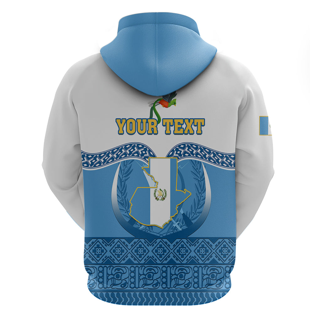 Personalised Guatemala Independence Day Hoodie Guatemalan Coat of Arms Mix Maya Pattern LT01