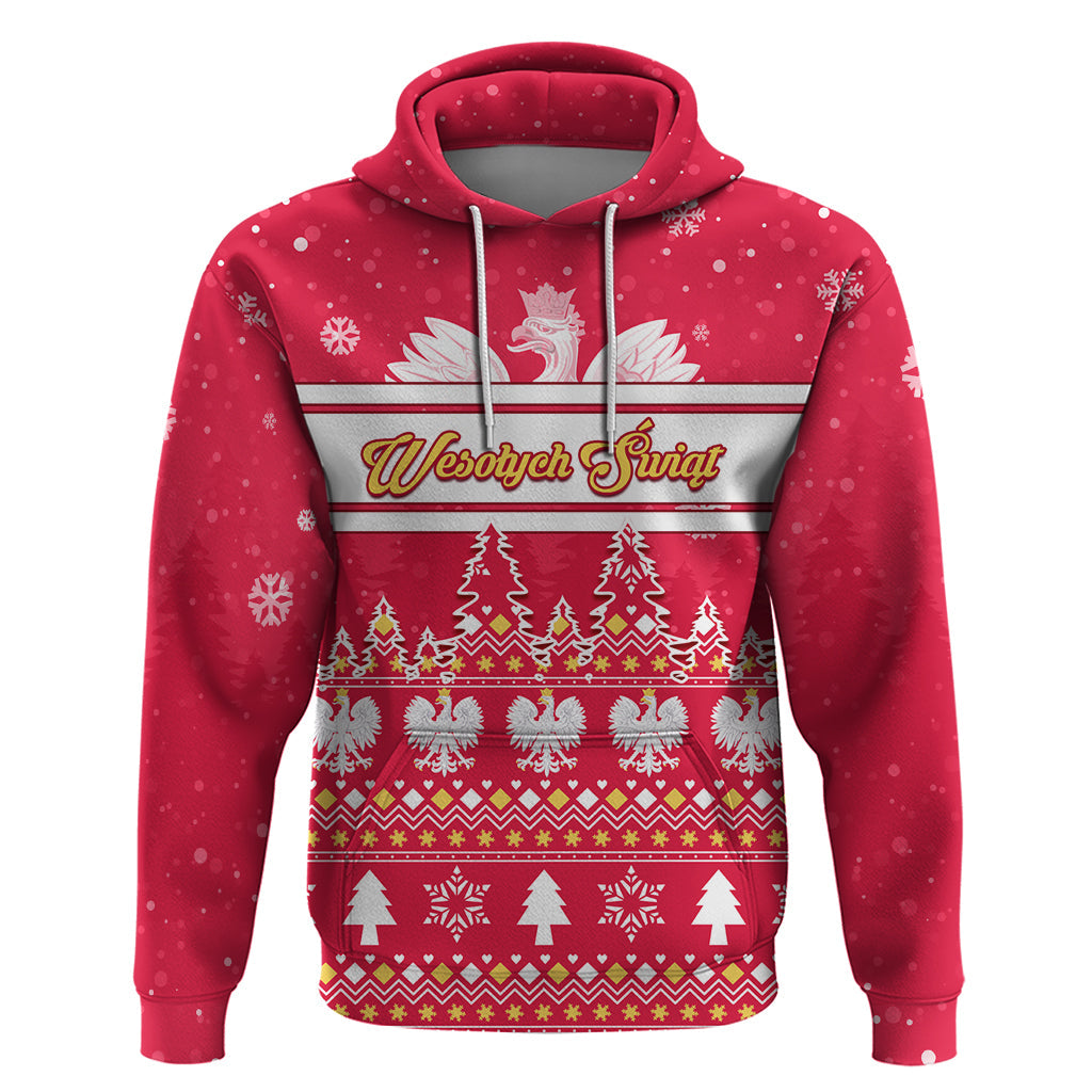 Custom Poland Christmas Hoodie Wesolych Swiat Polish Eagle LT01