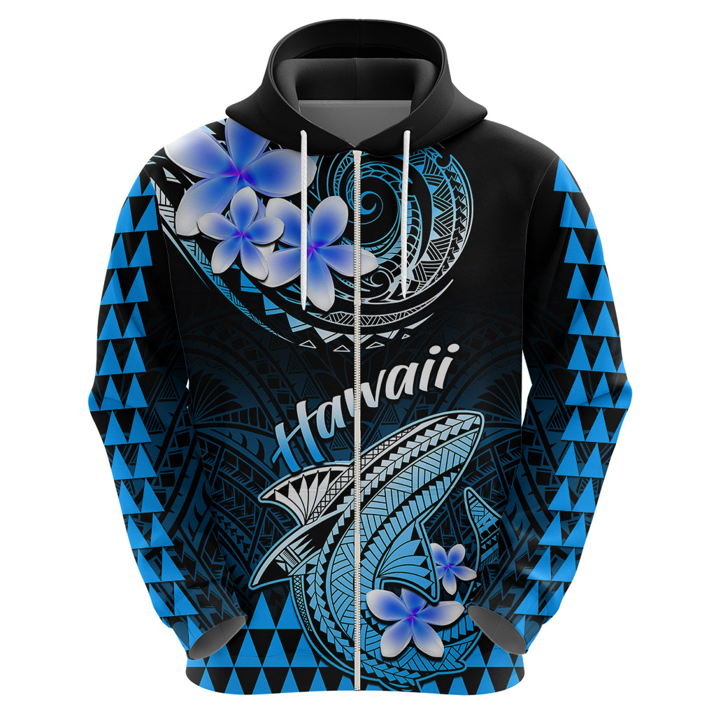 Hawaii Hoodie Polynesian Shark with Kakau Blue Version LT01