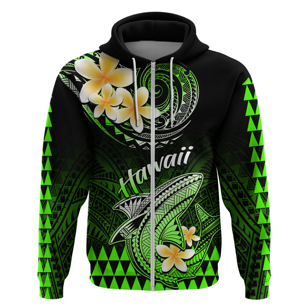 Hawaii Hoodie Polynesian Shark with Kakau Green Version LT01