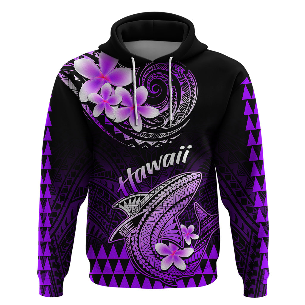 Hawaii Hoodie Polynesian Shark with Kakau Purple Version LT01