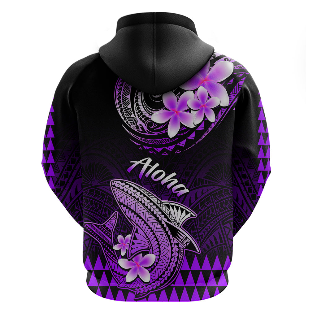 Hawaii Hoodie Polynesian Shark with Kakau Purple Version LT01