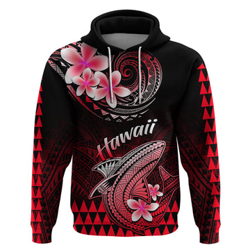 Hawaii Hoodie Polynesian Shark with Kakau Red Version LT01