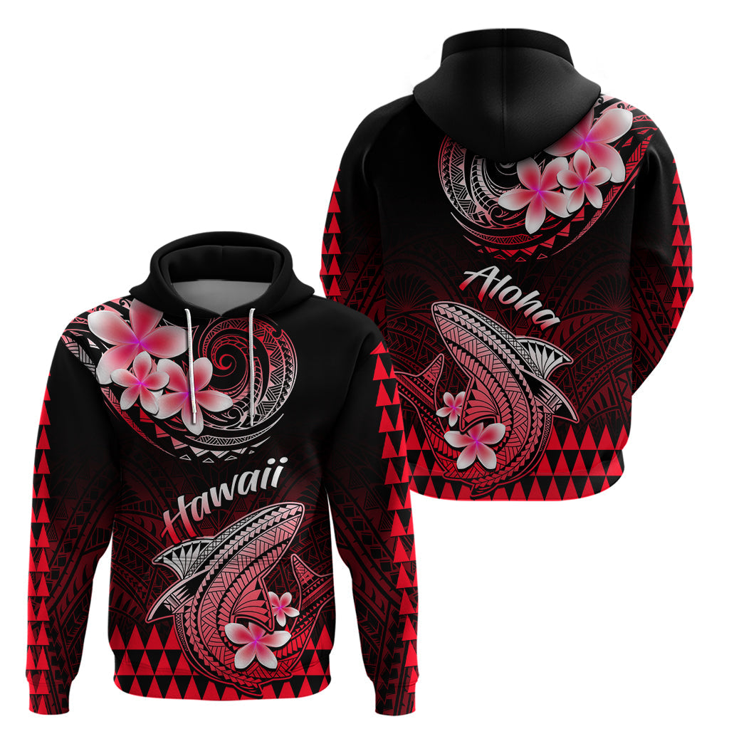 Hawaii Hoodie Polynesian Shark with Kakau Red Version LT01