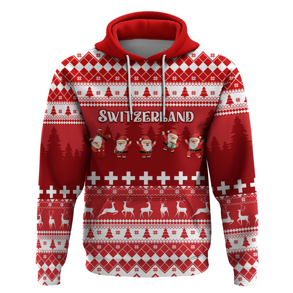 Custom Switzerland Christmas Hoodie Merry Christmas Funny Santa Claus LT01