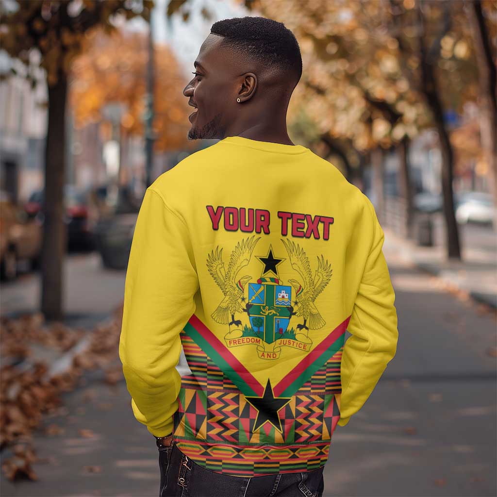 Ghana Independence Day Sweatshirt with Freedom and Justice and African Pattern LT01