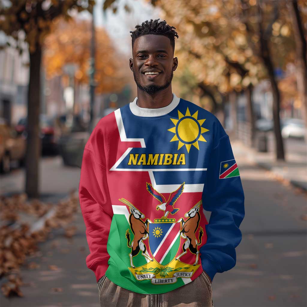 Namibia Independence Day Sweatshirt with Coat of Arms in Unique Style LT01