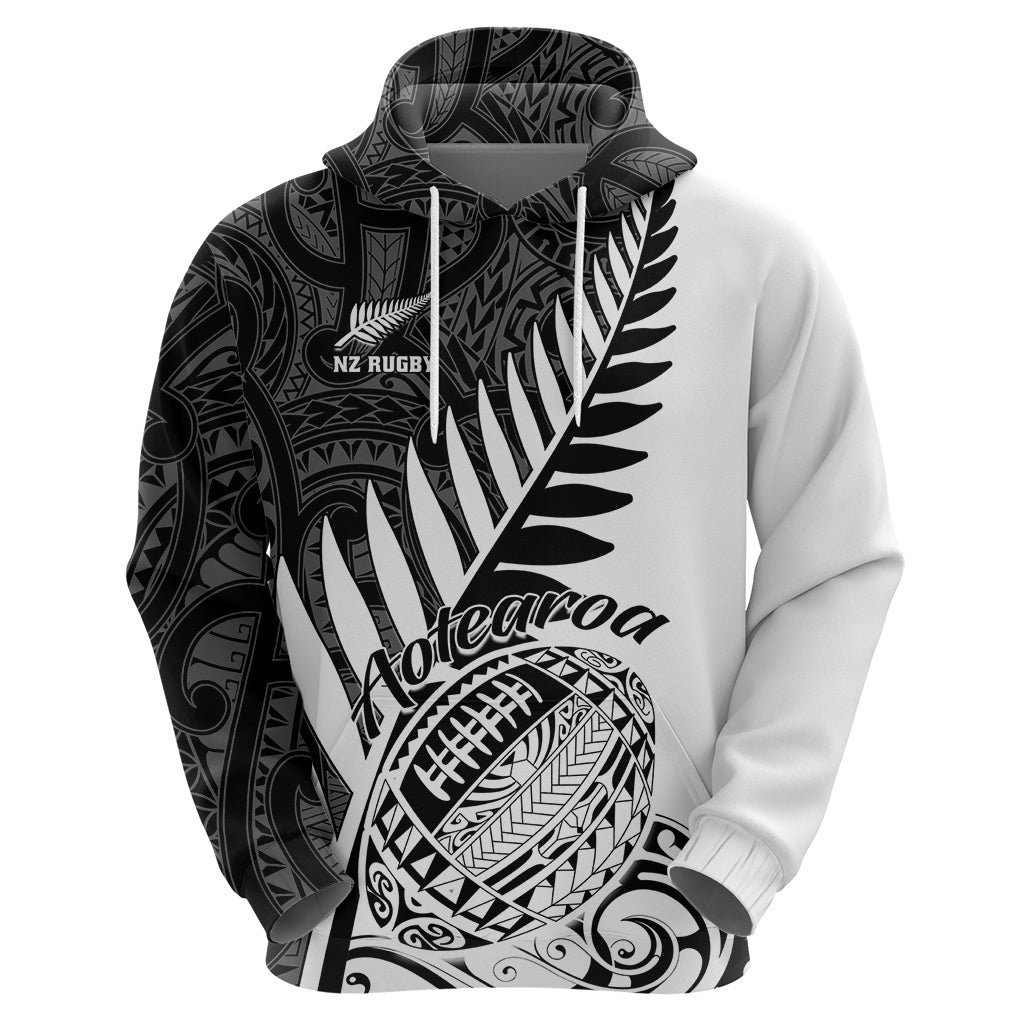 New Zealand Silver Fern Rugby Hoodie Aotearoa Maori White Version LT01
