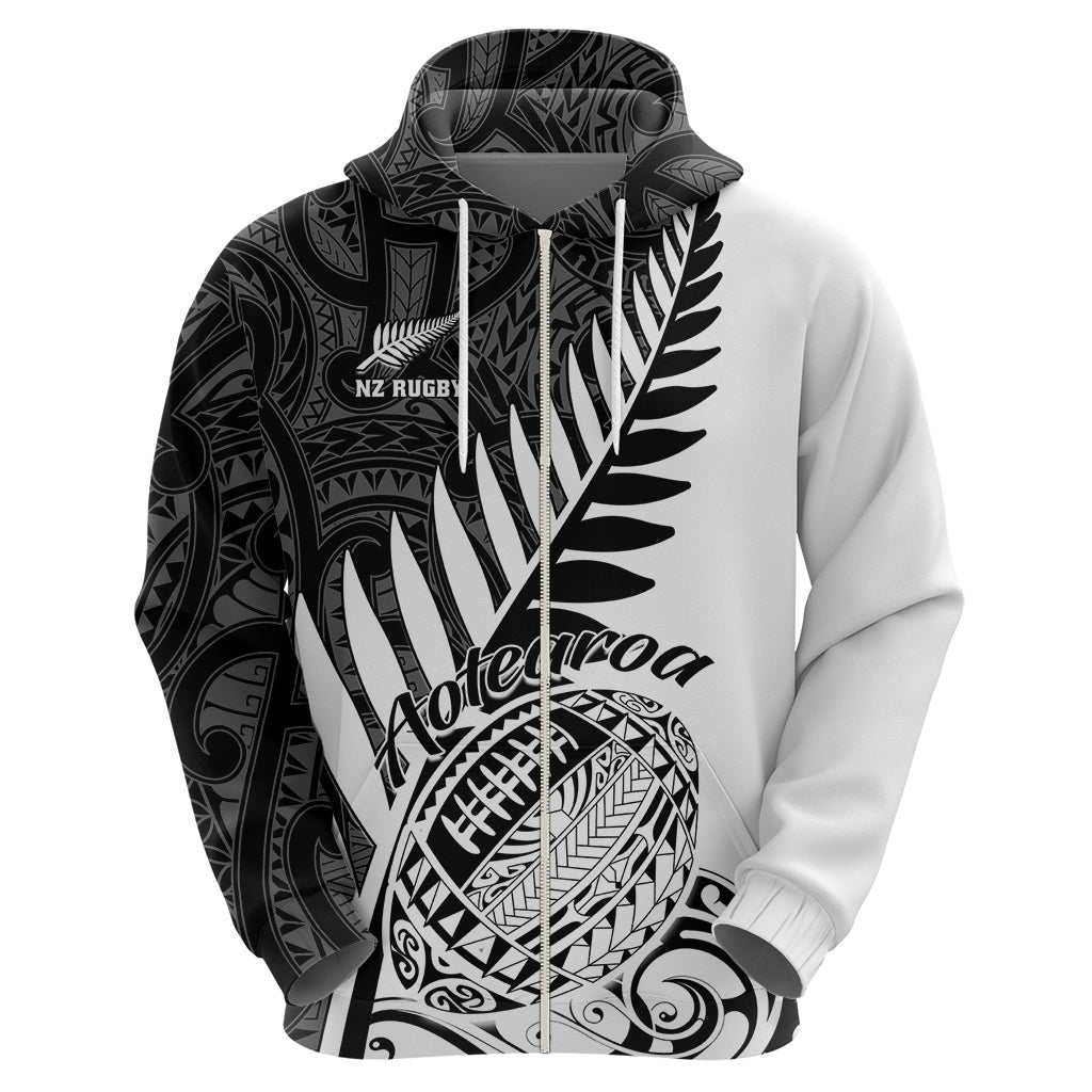 New Zealand Silver Fern Rugby Hoodie Aotearoa Maori White Version LT01