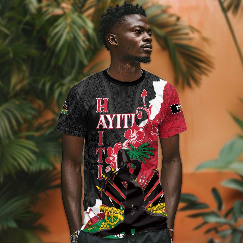 Personalised Afro Ayiti Neg Marron T shirt Dashiki Mix Polynesian Pattern LT01
