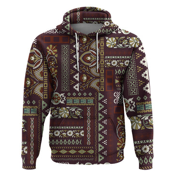 Persian Patchwork Pattern Hoodie Unique Brown LT01